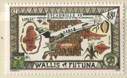 139 WALLIS Et FUTUNA 1992 - Carte Des Iles Avion Escadrille (Yvert 424) Neuf ** (MNH) Sans Trace De Charniere - Ongebruikt