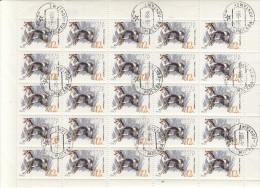 Urss 1965 - Yt 2925 Used  Foglio Completo Di 25 Val.  Animali (Cani-Siberiano) - Feuilles Complètes