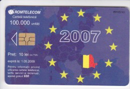 Romania   , Phonecards   , 2007 , Romtelecom ,  Flags , EU ,  Used - Operadores De Telecom