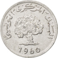 Monnaie, Tunisie, 2 Millim, 1960, TTB, Aluminium, KM:281 - Tunisia