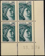 FRANCE COIN DATE Du 13.3.78  - 4 TIMBRES NEUFS** N° 1966 Y&T : 2,30€ - 1970-1979