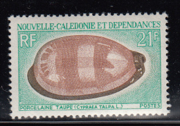 New Caledonia MNH Scott #386 21fr Porcelaine Taupe - Seashells - Unused Stamps