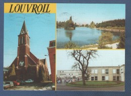 59 NORD - CP MULTIVUES LOUVROIL - L'EGLISE LE C.E.S. LE LAC LE MONUMENT - S.I.R.A. CHROME FRANCE BANDOL - Louvroil