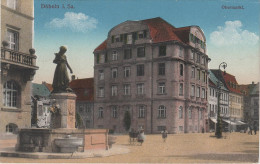 AK Döbeln Obermarkt Markt Brunnen Gasthaus ? Nähe Marktstrasse Bäckerstrasse Zwingerstrasse Fronstrasse Feldpost - Doebeln