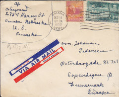 United States "Speeded To You Via Airmail Reply By Airmail" Label OMAHA Nebr. 1953 Cover Lettre To Denmark - 2c. 1941-1960 Lettres