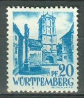 WÜRTTEMBERG WURTEMBERG 1947-48: YT 7 / Mi 7, ** MNH - LIVRAISON GRATUITE A PARTIR DE 10 EUROS - Wurtemberg