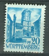 WÜRTTEMBERG WURTEMBERG 1947-48: YT 7 / Mi 7, ** MNH - LIVRAISON GRATUITE A PARTIR DE 10 EUROS - Württemberg