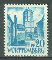 WÜRTTEMBERG WURTEMBERG 1947-48: YT 7 / Mi 7 PF II, ** MNH - LIVRAISON GRATUITE A PARTIR DE 10 EUROS - Wurtemberg