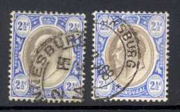 TRANSVAAL, 1904 2½d (ordinary And Chalky Paper, Wmk Mult CA) VFU, SG263, 263b, Cat £17 - Transvaal (1870-1909)