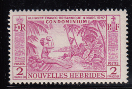 New Hebrides French MH Scott #107 2fr Woman Drinking From Coconut - Neufs