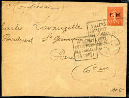 FRANCE - TIMBRE DE FRANCHISE N° 6 SUR DEVANT LETTRE OBL. DAGUIN FLAMME DE VILLERS COTTERETS LE 9/7/1934 - B - Military Postage Stamps