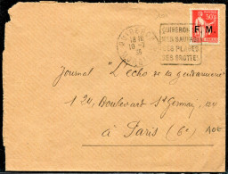FRANCE - TIMBRE DE FRANCHISE N° 7 OBL. DAGUIN FLAMME DE QUIBERON LE 10/7/1935 - TB - Military Postage Stamps