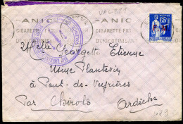 FRANCE - TIMBRE DE FRANCHISE N° 8 DU 184 éme R.A.L. DE VALENCE LE 5/9/1938 - TB - Militärische Franchisemarken