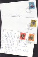 SCHWEIZ  1053-1056, Pro Patria 1975 Auf 2 Bedarfsbriefen + 1 Karte, Archäologische Funde - Storia Postale