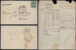 Belgium 1871 Postal History Rare Cover + Content Namur DB.281 - Otros & Sin Clasificación