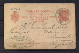 1902 BARCELONA, ENTERO POSTAL ED. 42 CIRCULADO A BERLÍN. - 1850-1931