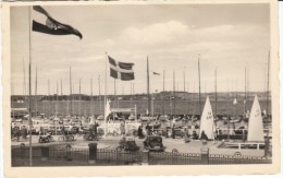 Kiel Germany, Olympia-Seglerheim, Marina Sailing Area, Motorcycles, C1950s Vintage Postcard - Kiel