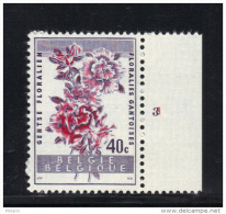 BELGIQUE COB 1122 **, AVEC NUMERO DE PLANCHE 3 .  (3T267) - 1961-1970