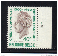 BELGIQUE COB 1160 **, AVEC NUMERO DE PLANCHE 2 .  (3T273) - 1961-1970
