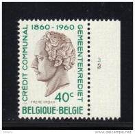 BELGIQUE COB 1160 **, AVEC NUMERO DE PLANCHE 3 .  (3T274) - 1961-1970