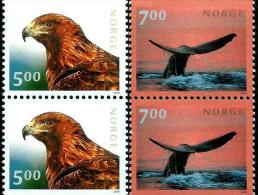 Norway - 2000 - Animals - Eagle And Whale - Mint Booklet Pairs Set - Ongebruikt