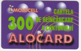 Moldova  , Moldcell , 2002 , Prepaid , 300 LEI , Plastic , Used - Telecom Operators