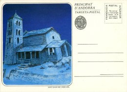 Entier Postal Sur CP Avec Illust. "Sant Joan De Caselles" - Episcopale Vignetten