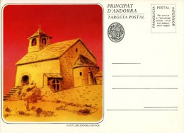 Entier Postal Sur CP Avec Illust. "Sant Cristofor D'Anyos" - Vegueria Episcopal