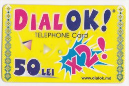 Moldova  , Liderfone , DIALOK ,  Telephone Cards  , 50 Lei  X 2 ; RARE , Plastic , Used - Opérateurs Télécom