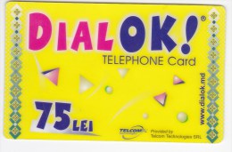 Moldova  , Liderfone , DIALOK ,  Telephone Cards  , Phone Card , 75 Lei   ; Tip III ,  RARE , Plastic , Used - Opérateurs Télécom