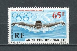 COMORES 1969 PA N° 25 ** Neuf =  MNH Superbe Cote 5,50 € Sports JO De Mexico Natation - Luchtpost