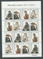 Macao N° 852 / 55 XX   Modes De Vie : Le Peuple Tan-Ka,  La Feuille De 4 Bandes De 4 Valeurs Sans Charnière, TB - Unused Stamps