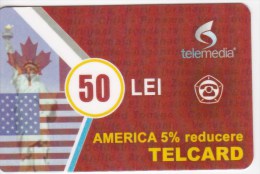 Moldova  , Telcard , TELEMEDIA ,  Telephone Cards  , Phne Card , 50 Lei   ; Tip II ,  RARE , Plastic , Used - Telecom