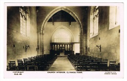 RB 1017 -  Early Real Photo Postcard - Church Interior Clynnog Fawr - Caernavonshire Wales - Caernarvonshire