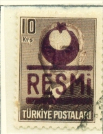 TURKEY  -  1951  Official  Opt.RESMI  10k  Used As Scan - Used Stamps