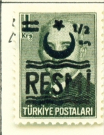 TURKEY  -  1955  Official  Opt.RESMI  1/2k On 1k  Mounted/Hinged Mint - Ungebraucht