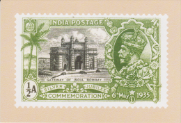 India  2015  KG V SILVER JUBILEE 1/2A STAMP  RE-PRINTED ON POST CARD   OFFICIALLY ISSUED  # 60054   Indien Inde - Lettres & Documents