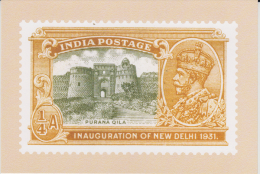 India  2015  KG V  INAIGRATION  1/4A  STAMP RE-PRINTED ON POST CARD   OFFICIALLY ISSUED # 60051   Indien Inde - Cartas & Documentos