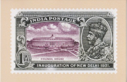 India  2015  KG V  INAIGRATION  1A  STAMP RE-PRINTED ON POST CARD   OFFICIALLY ISSUED # 60046   Indien Inde - Covers & Documents