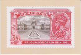 India  2015  KG V  INAIGRATION  3A  STAMP RE-PRINTED ON POST CARD   OFFICIALLY ISSUED # 60048   Indien Inde - Cartas & Documentos