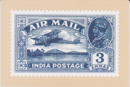India  2015  KG V  AIR MAIL  3A  STAMP RE-PRINTED ON POST CARD   OFFICIALLY ISSUED # 60063   Indien Inde - Cartas & Documentos