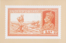 India  2015  KG VI  2A  MAIL MAN  STAMP RE-PRINTED ON POST CARD   OFFICIALLY ISSUED # 60043   Indien Inde - Covers & Documents