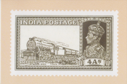 India  2015  KG VI  4A  MAIL TRAIN  STAMP RE-PRINTED ON POST CARD   OFFICIALLY ISSUED # 60061   Indien Inde - Covers & Documents