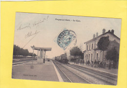 CPA -  PARGNY SUR SAULX - La Gare -  Intérieur Avec Train - Carte Colorisée - Pargny Sur Saulx