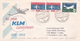 Netherlands 1959 40th Anniversary First Flight Netherlands-USA - Storia Postale