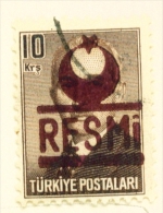 TURKEY  -  1955  Official  10k  Used As Scan - Used Stamps