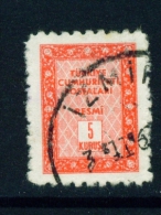 TURKEY  -  1960  Official  5k  Used As Scan - Used Stamps