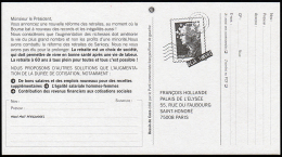 B1-003N- Carte Pétition Avec Pseudo Timbre Marianne De Beaujard. - Enteros Privados