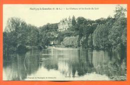 Dpt  28  Montigny Le Gannelon   "   Le Chateau Et Les Bords Du Loir  " - Montigny-le-Gannelon