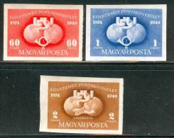 HUNGARY-1949.- 75th Anniv.of UPU Imperforated MNH!! Mi:1056B-1058B. - Nuevos